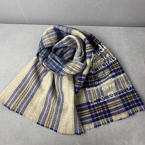 Authentic Acne Blue and Beige Checkered Scarf